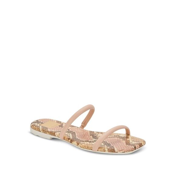 DOLCE VITA Shoes - DOLCE VITA Womens Beige Double Band Lester Toe Slip On Slide Sandals 7.5 M